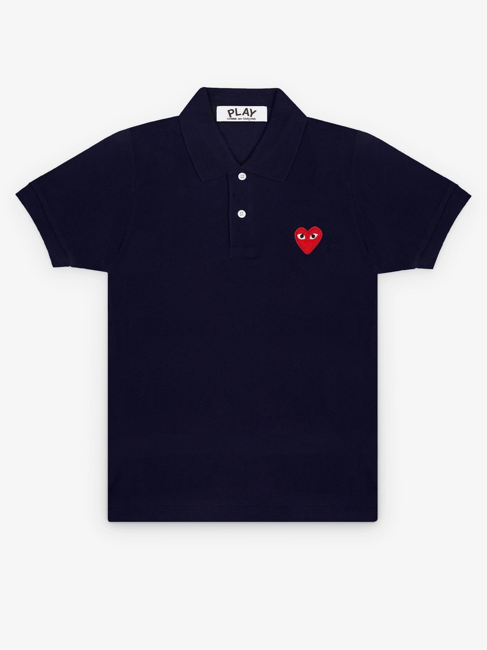 Comme des Garcons PLAY Black Polo with Red Heart Patch